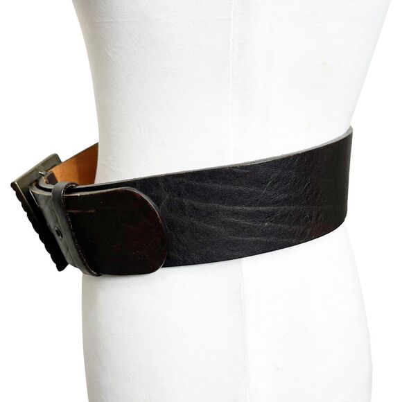 Hache Embellished Western Leather Belt‎ Dark Brown Women\'s Size 90/105 main image 8